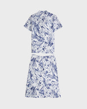 Load image into Gallery viewer, White navy swirls '80s tie top and skirt set