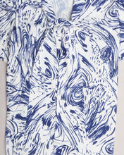 Load image into Gallery viewer, White navy swirls '80s tie top and skirt set