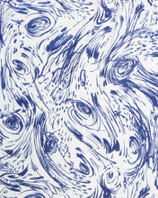 Load image into Gallery viewer, White navy swirls '80s tie top and skirt set