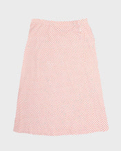 Load image into Gallery viewer, White with red polka dots shirt sleeved top and flared mid-length skirt set