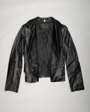 Load image into Gallery viewer, Black leather-style 70's fitted jacket