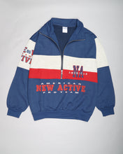 Load image into Gallery viewer, Blue/red American active quarter zip sweater top
