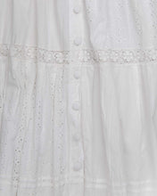 Load image into Gallery viewer, White long lace detail sleeveless prairie dress