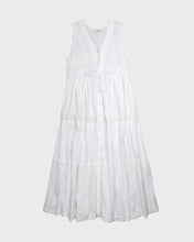 Load image into Gallery viewer, White long lace detail sleeveless prairie dress