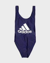 Load image into Gallery viewer, Adidas navy stretch fit criss-cross back strap swimming costume