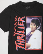 Load image into Gallery viewer, Black short-sleeved casual fit Michael Jackson Thriller T-shirt