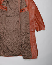 Load image into Gallery viewer, 70'S/80's  BROWN FITTED LEATHER LONG COAT