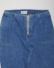 Load image into Gallery viewer, Express Bleus blue high waisted flared jeans
