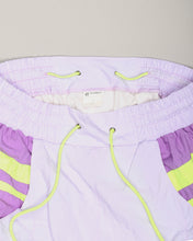 Load image into Gallery viewer, Purple neon '80s sporty shell suit bottoms