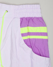 Load image into Gallery viewer, Purple neon '80s sporty shell suit bottoms