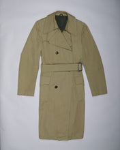 Load image into Gallery viewer, Olive belted '70s trench coat