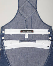 Load image into Gallery viewer, DKNY blue denim logo strap dungarees