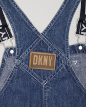 Load image into Gallery viewer, DKNY blue denim logo strap dungarees
