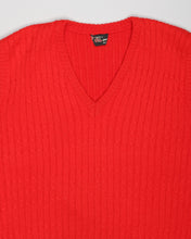 Load image into Gallery viewer, Red ribbed Aran style sleeveless sweater vest