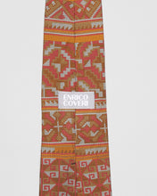 Load image into Gallery viewer, ENRICO COVERI ABSTRACT AZTEC ORANGE/PINK/GREY SILK TIE