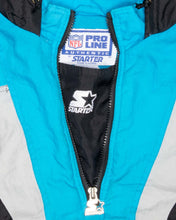 Load image into Gallery viewer, NFL PANTHERS BLACK/BLUE/GREY QUILTED OVERSIZED SPORTS TOP