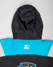 Load image into Gallery viewer, NFL PANTHERS BLACK/BLUE/GREY QUILTED OVERSIZED SPORTS TOP