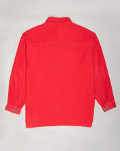 Load image into Gallery viewer, Red corduroy oversized long sleeved shirt