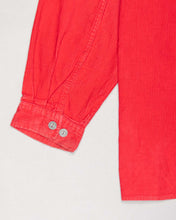 Load image into Gallery viewer, Red corduroy oversized long sleeved shirt
