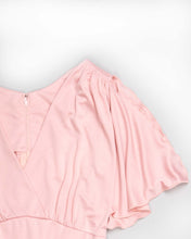 Load image into Gallery viewer, Pink fit and flare petal sleeves 70s maxi dress