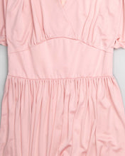 Load image into Gallery viewer, Pink fit and flare petal sleeves 70s maxi dress