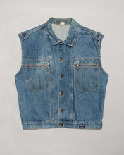 Load image into Gallery viewer, Wampum Sleeveless blue denim zip vest