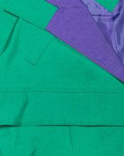 Load image into Gallery viewer, J. Gallery green purple &#39;70s belted trench coat
