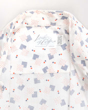 Load image into Gallery viewer, White  '80s abstract patterned long sleeved shirt