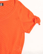 Load image into Gallery viewer, Moschino crop orange buttoned short sleeve top