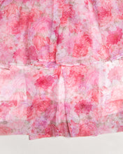 Load image into Gallery viewer, Pink floral pleated peplum high waisted mini skirt