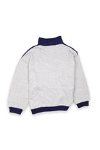 Load image into Gallery viewer, Grey navy panelled baseball half zip sweatshirt