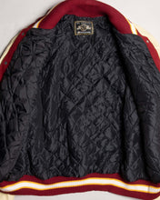 Load image into Gallery viewer, '90s Red Leather Oversized Long Sleeved Varsity Jacket inside