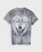 Load image into Gallery viewer, Grey All-Over Wolf Tie-Dye T-Shirt