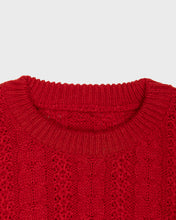 Load image into Gallery viewer, Red Cable-Knit Jumper