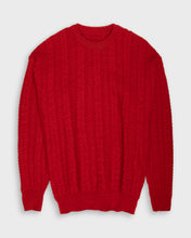 Load image into Gallery viewer, Red Cable-Knit Jumper