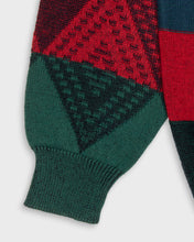 Load image into Gallery viewer, Triangle print green red '80s jumper