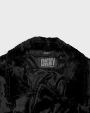 Load image into Gallery viewer, Black velvet DKNY coat
