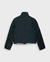 Load image into Gallery viewer, Salvatore Ferragamo quilted navy silk jacket
