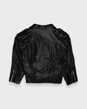 Load image into Gallery viewer, '80s/90s BLACK LEATHER BIKER MOTORCYCLE JACKET