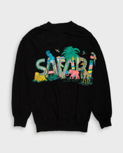 Load image into Gallery viewer, Safari print zoo black sweatshirt
