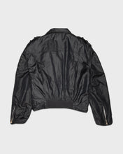 Load image into Gallery viewer, Black waterproof cropped biker jacket
