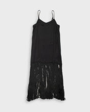 Load image into Gallery viewer, Pinko black fringed '90s slip dress