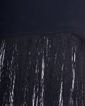 Load image into Gallery viewer, Pinko black fringed '90s slip dress