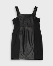 Load image into Gallery viewer, '90s black leather panelled bodycon dress
