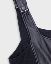 Load image into Gallery viewer, &#39;90s black leather panelled bodycon dress
