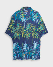 Load image into Gallery viewer, Blue palm trees Hawaiian shirt