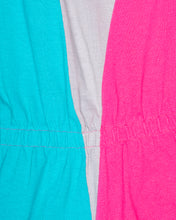 Load image into Gallery viewer, Blue and pink '80s romper