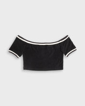 Load image into Gallery viewer, Sporty black y2k crop top