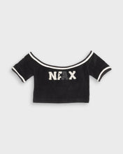 Load image into Gallery viewer, Sporty black y2k crop top