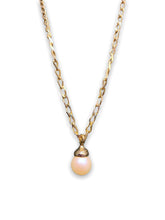 Load image into Gallery viewer, Pearl Drop Gold Chain Necklace